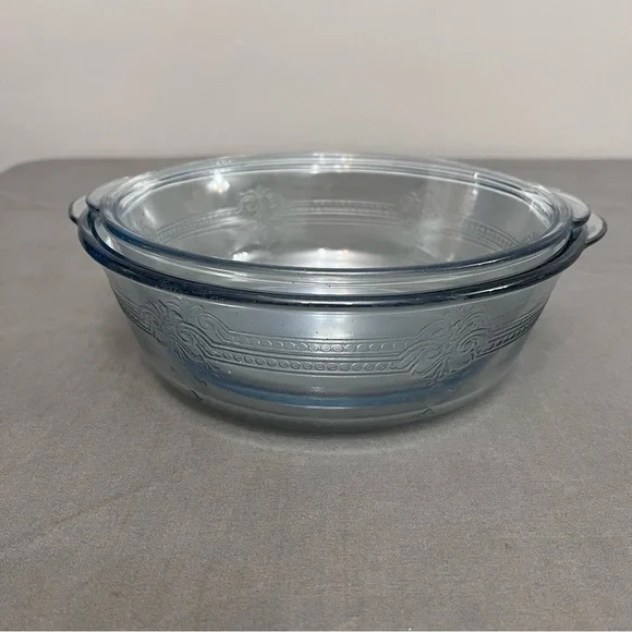 Set Of 2 Fire King Sapphire Blue Philbe Serving/Mixing Bowl 8” & 9” - Picture 9 of 10